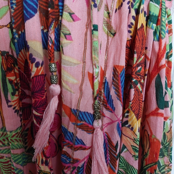 Me 2 Magic Pink Small Boho Maxi Tiered Floral Dress - Picture 7 of 10